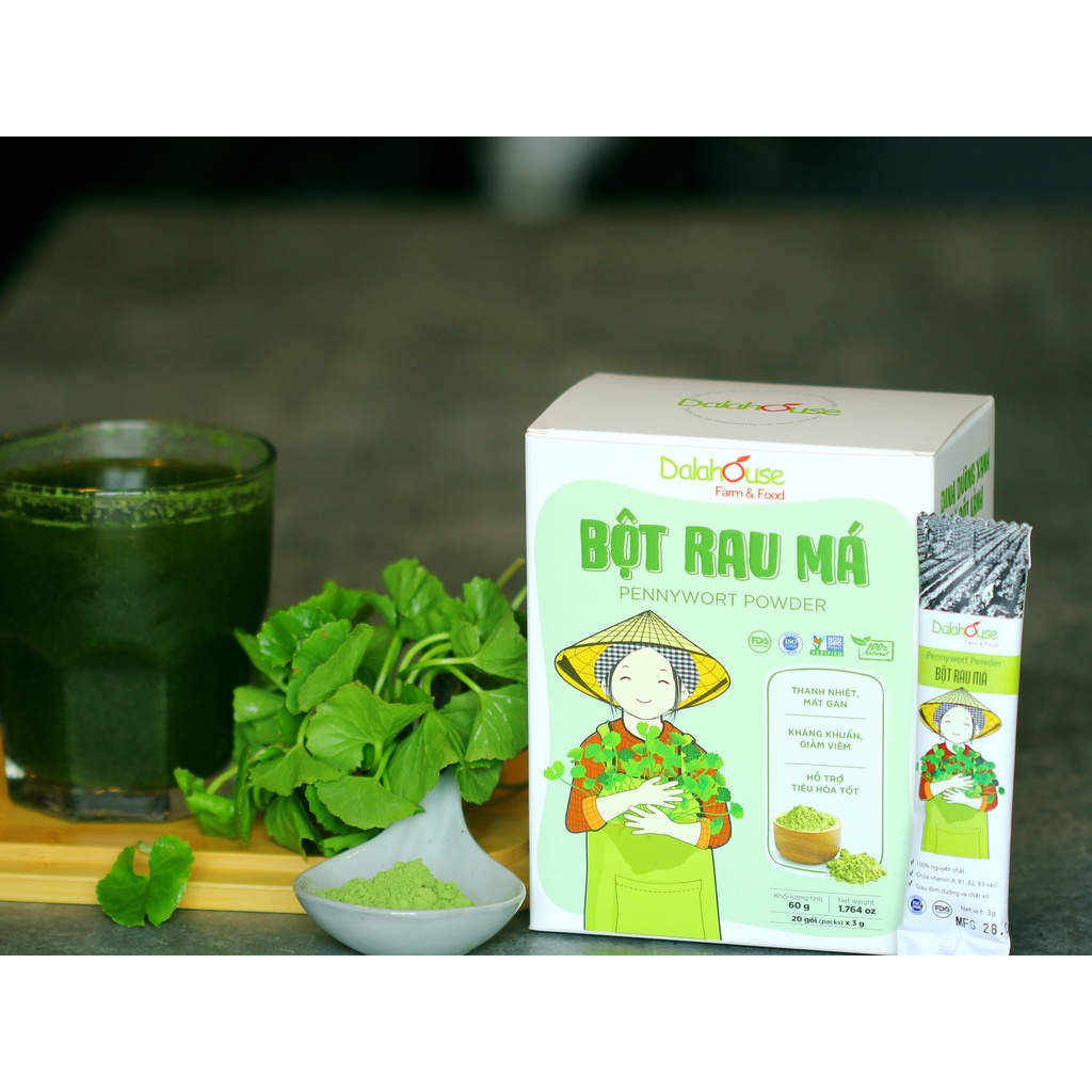 Ảnh Bột rau má nguyên chất Dalahouse công nghệ sấy lạnh tiêu chuẩn châu Âu hộp 60gr 1
