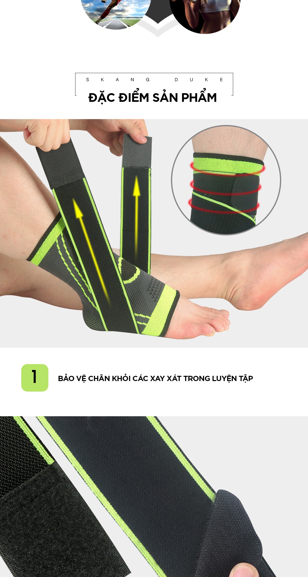 Mô tả Băng Quấn Bảo Vệ Cổ Chân Chính Hãng Băng Cổ Chân Mắt Cá Chân Chất Liệu Thun Thoáng Mát Cleacco BQBVCC Boro Sport - 2