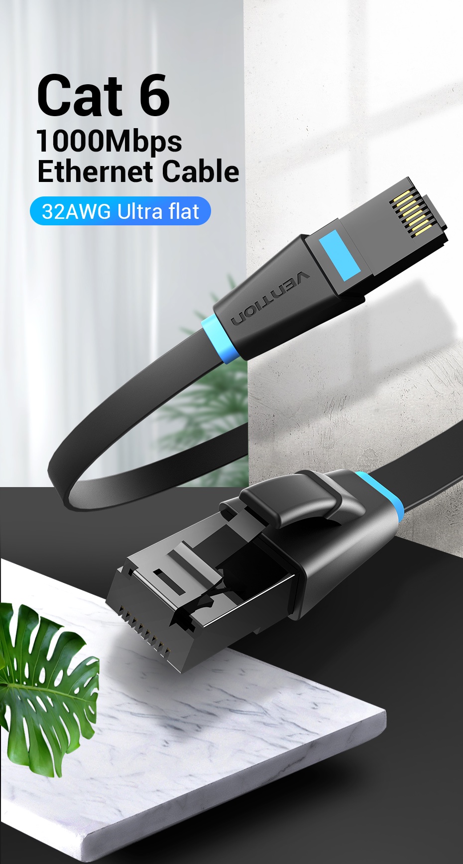 Vention Cat6 Cáp Ethernet RJ45 Flat Tốc Độ Cao Gigabit Mạng LAN Cáp Cho ...