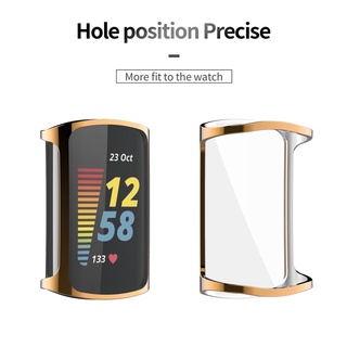 [Sẵn sàng] Vỏ bảo vệ cho Fitbit Charge 5 6 Vỏ bảo vệ mạ TPU Đồng hồ thông minh Vỏ silicon Vỏ bảo vệ màn hình