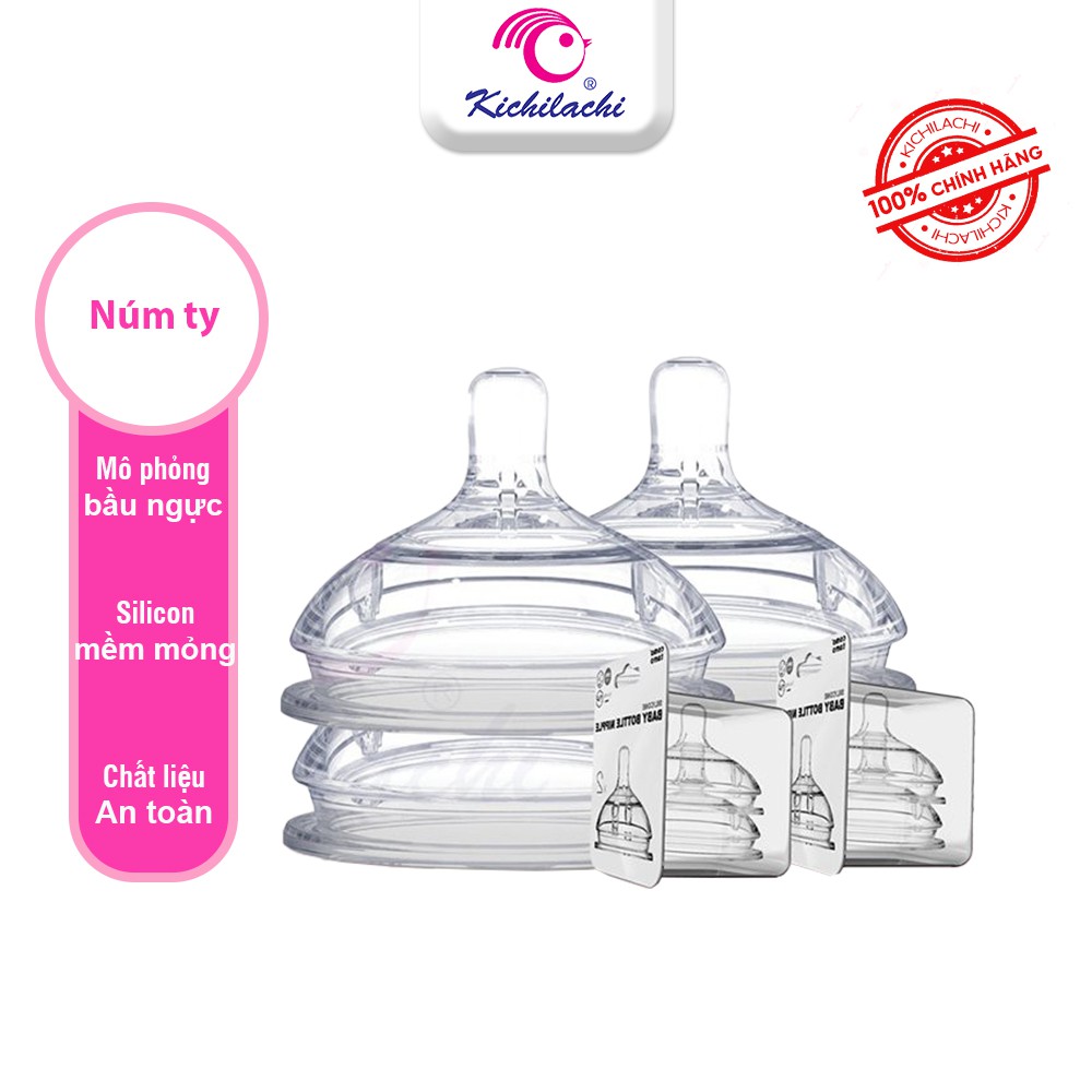 Núm ti Kichilachi silicone cao cấp Plus thay thế cho bình silicone ...