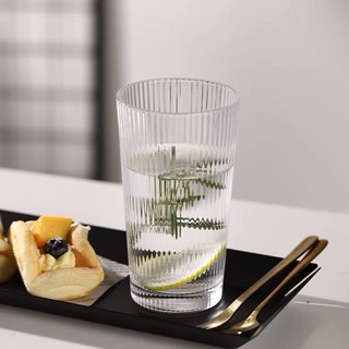 Ly thủy tinh vân dọc cao decor 90 cấp dung tích 250ml và 360ml