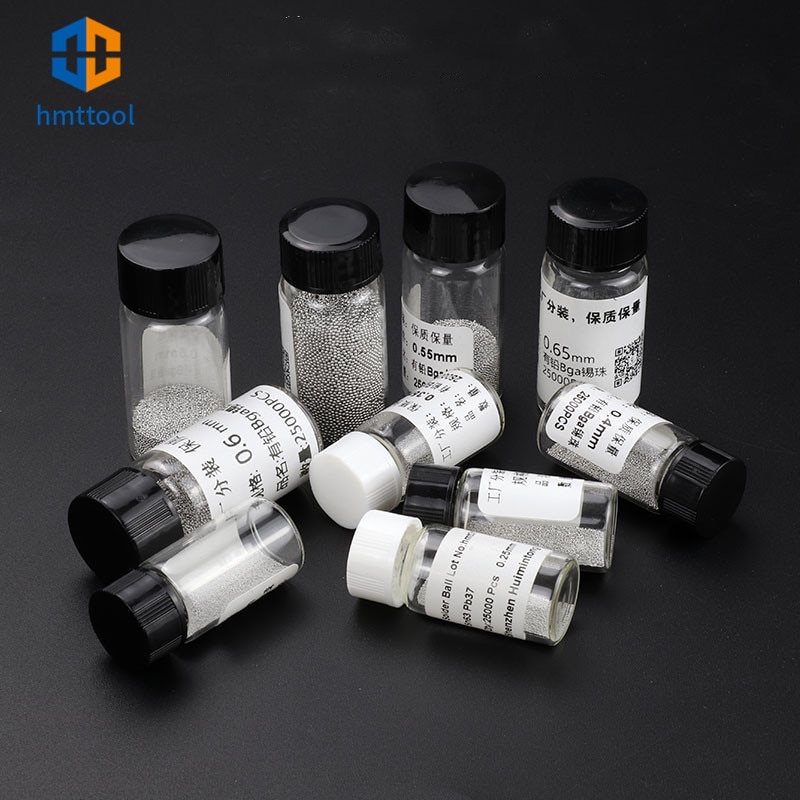 25k / Chai Sn63Pb37 Bóng hàn BGA có chì 0,20 / 0,25 / 0,3 / 0,35 / 0,4 / 0,45 / 0,5 / 0,55 / 0,6 / 0,6 0.65 / 0,76MM để sửa chữa điện thoại