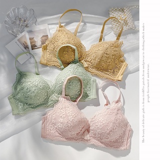 1 bộ sexy tua ren đồ lót phụ nữ áo ngực bộ mùa hè mềm mại 3/4 cúp mỏng sinh viên thanh niên bralette có thể điều chỉnh không dây đẩy lên đồ lót áo lót nữ
