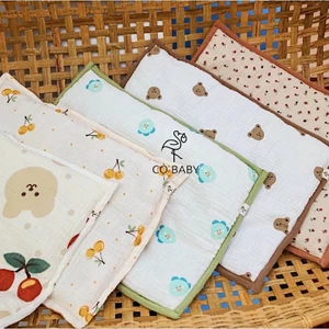 Gối Xô mỏng lót đầu bé Sơ Sinh, Gối Xô Vải Muslin Organic Cao Cấp