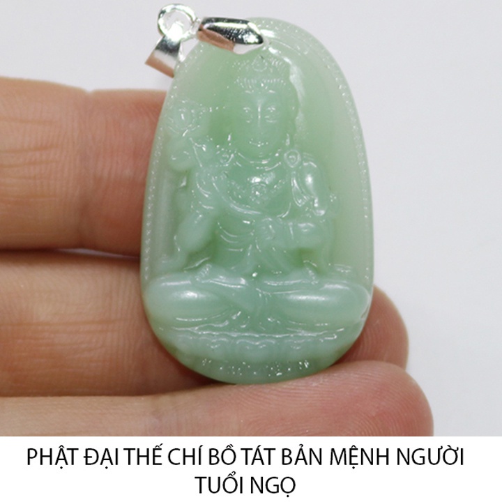 Mặt dây chuyền phật Đại Thế Chí Bồ Tát đá cao cấp size nhỏ - Phật tuôit NGọ