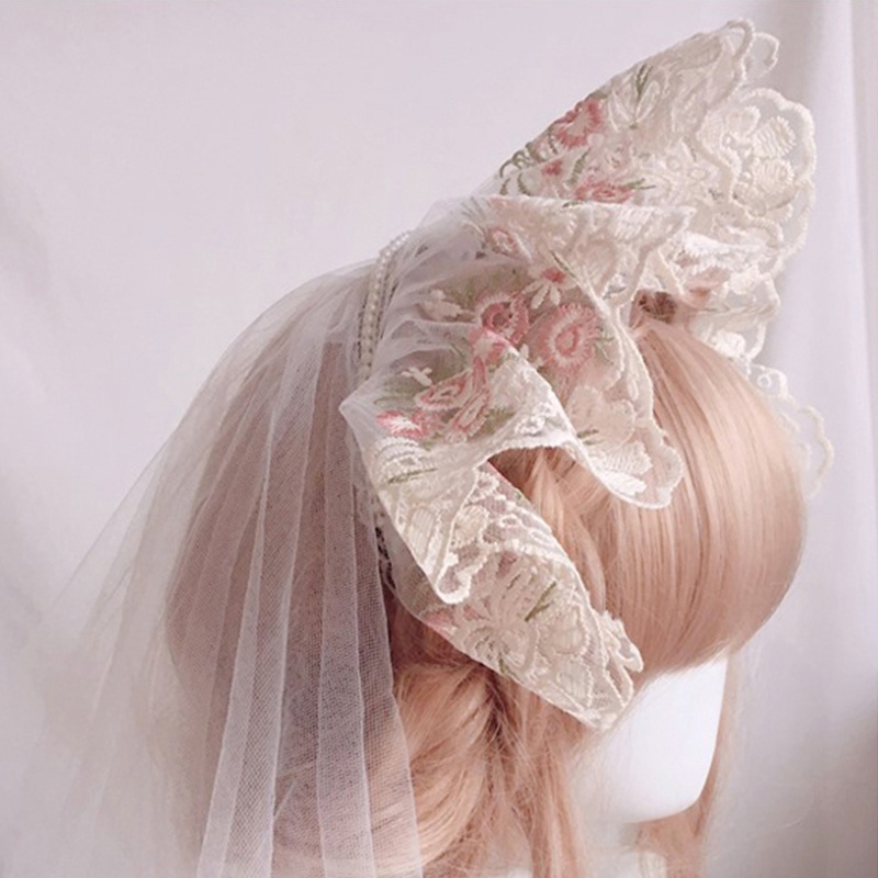 Vic Handmade Gothic Gấp Mũ Dự Tiệc Mũ Bonnet Ngọt Mũ Băng Đô Ruy Băng Đô Ruy Băng Mũ Phẳng Cho Tiệc Sân Vườn Gothic Cosplay