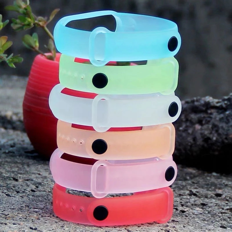 Dây Đeo Thay Thế Bằng Silicone Trong Suốt Nhiều Màu Cho Xiaomi Mi Band 5 6 7 Miband 4 Mi Band 4 3 Xiaomi Mi 4