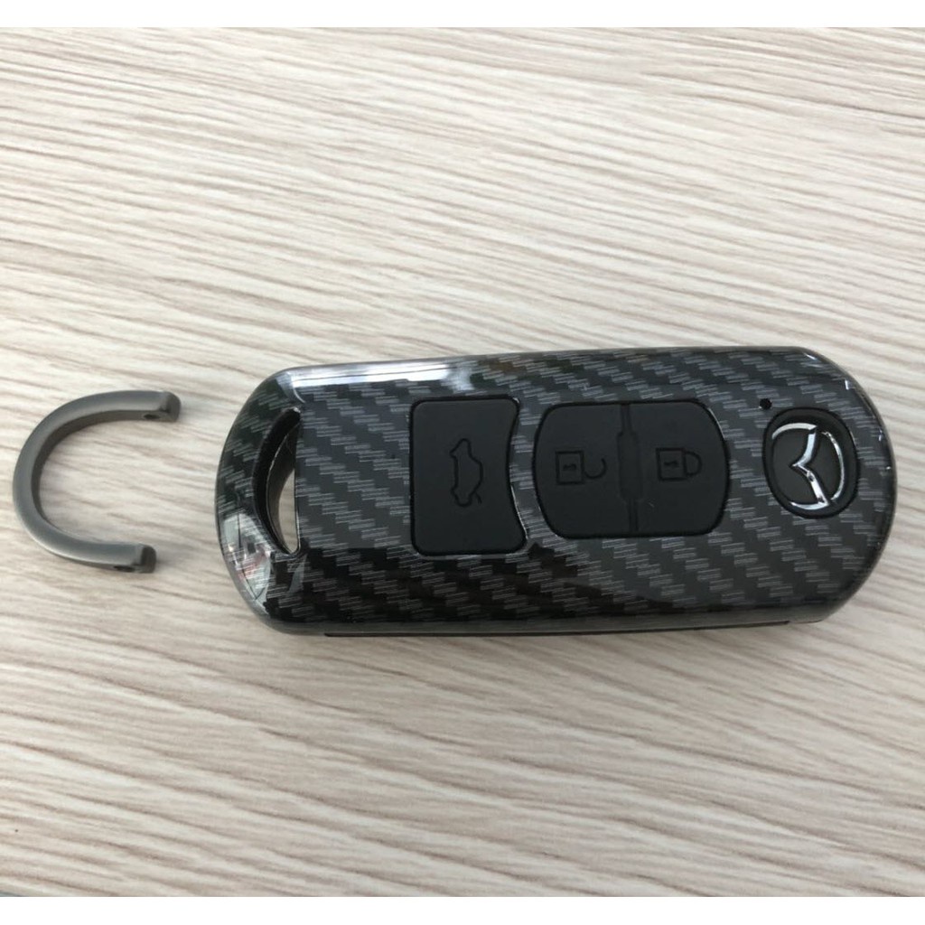 Ốp chìa khóa carbon xe Mazda 2, Mazda 3, Mazda 6, Mazda Cx5, CX8,CX3, CX30, CX-30 tặng kèm móc khoá