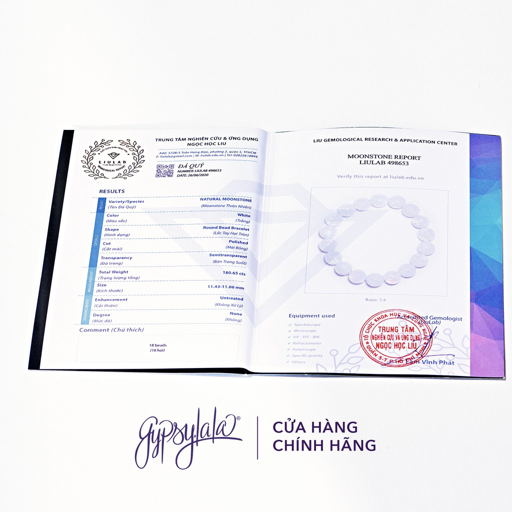 Ảnh Vòng Tay Bạc 925 Đá Ánh Trăng Moonstone Thiên Nhiên Phong Thủy May Mắn Không Kị Mệnh SP002712 Gypsy.lala 4