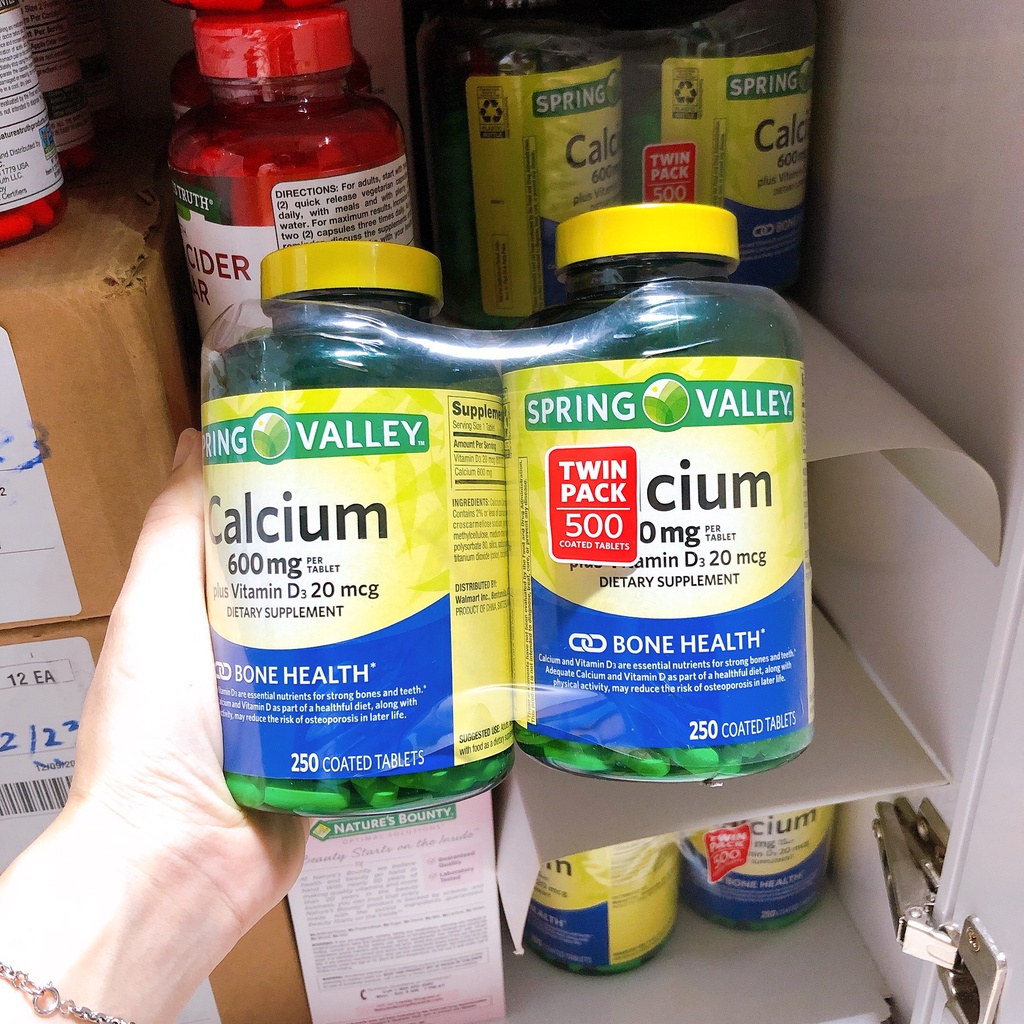 SPRING VALLEY Natural CALCIUM 600mg + VITAMIN D3 800 IU Shopee Việt Nam