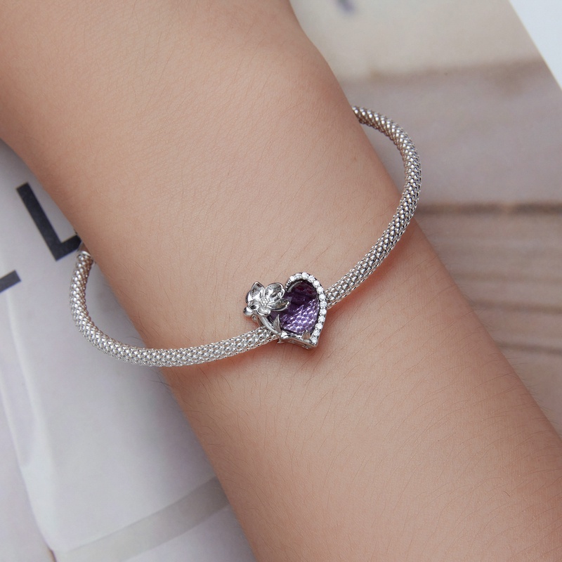 BAMOER Mặt Dây Chuyền Bạc 925 Đính Đá Thời Trang Cho Nữ