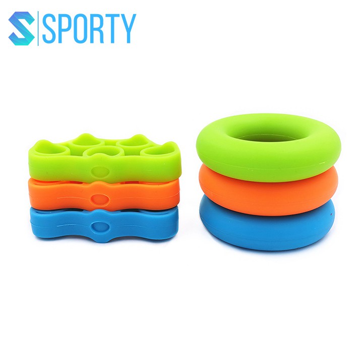 Dụng cụ luyện tập cơ ngón tay, bộ bóp tập 6 món bóp tay silicone YGW27 hỗ trợ các bài tập tay SPORTY