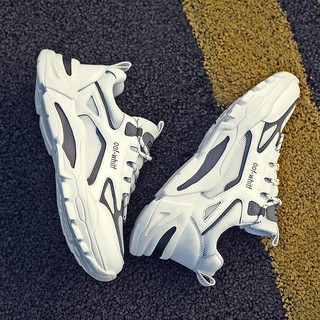 Giày Sneaker Nam Đế Cao Su Non, Giày Nam trend 2024 - Tăng Chiều Cao Tự Nhiên- OFF TRẮNG