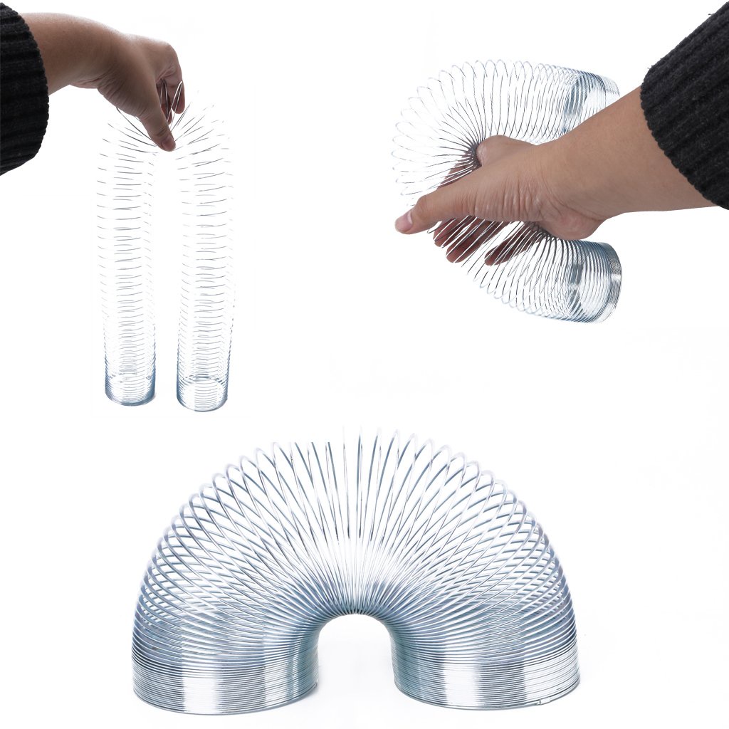 Rainbow Circle Classic Toy Early Educational Colorful Magic Folding Slinky Toys Metal Power Spring