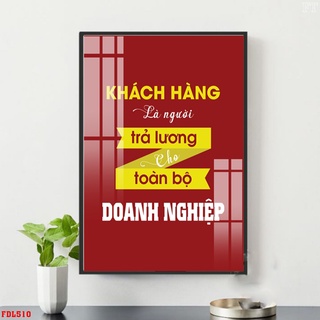 Tranh Slogan Tạo Động Lực - Phòng Chăm Sóc Khách Hàng - Tranh Treo Văn Phòng Laminate Tráng Gương