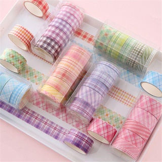 MEGOCE 6 cuộn / hộp Băng che mặt Lưới Washitape Kawaii DIY Nhật ký Nhãn dán