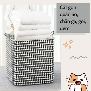 Túi đựng chăn kẻ caro,đựng quần áo cỡ lớn,túi đựng đồ gấp gọn chống nước thông minh { H }