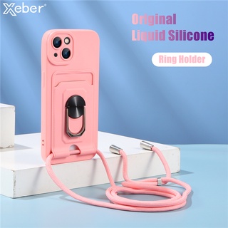 Ốp Điện Thoại Dạng Ví Có Dây Đeo Cổ Từ Tính Cho iPhone 13 Pro Max 11 12 XS X XR 7 8 Plus SE2