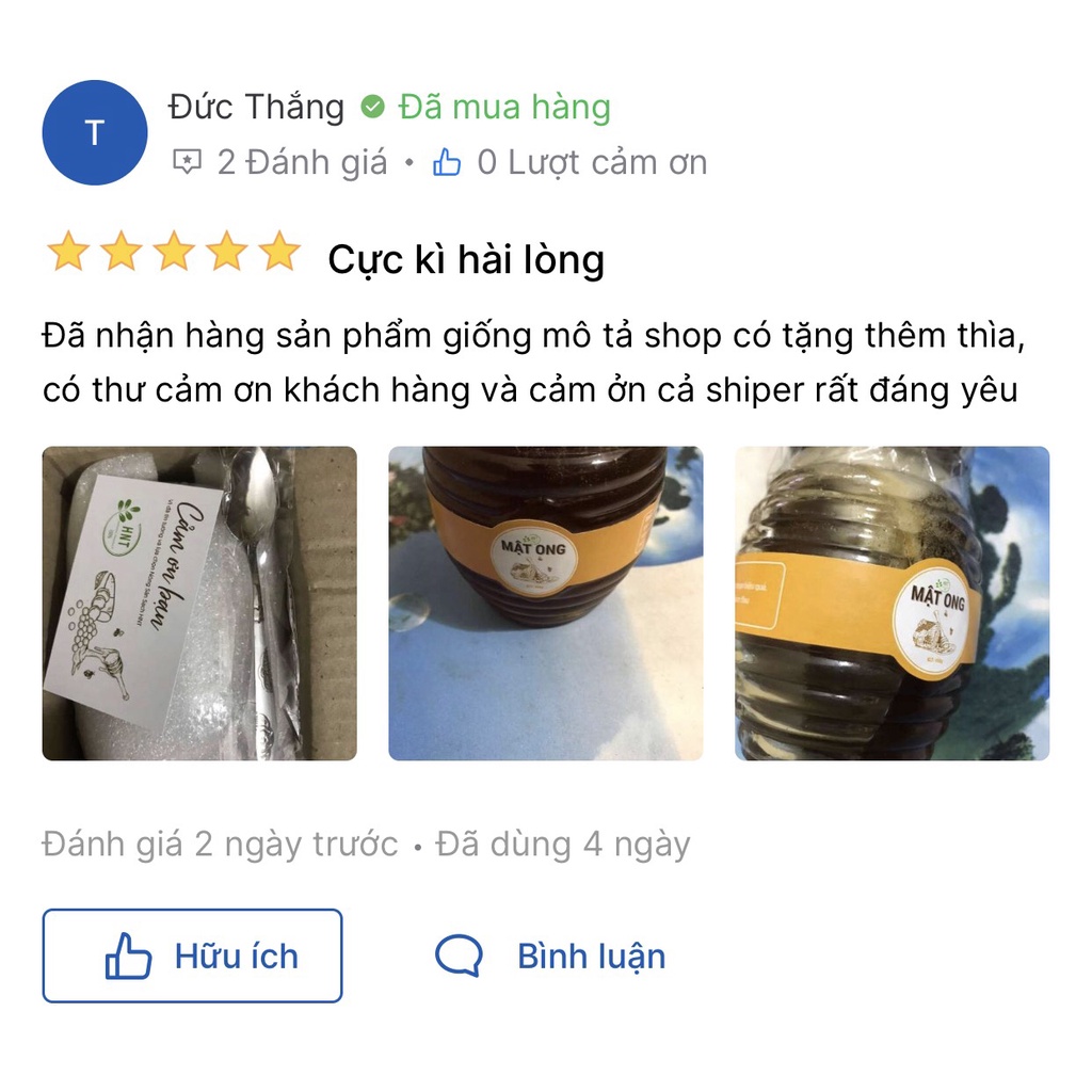Ảnh Mật ong nguyên chất, tự nhiên hoa nhãn HNT NATURAL PRODUCT MO450G 2