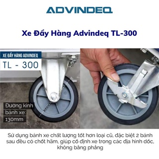 Xe đẩy hàng gấp gọn Advindeq TL-300, tải trọng 300kg, dễ dàng di chuyển, sàn thép chắc chắn dày 1mm