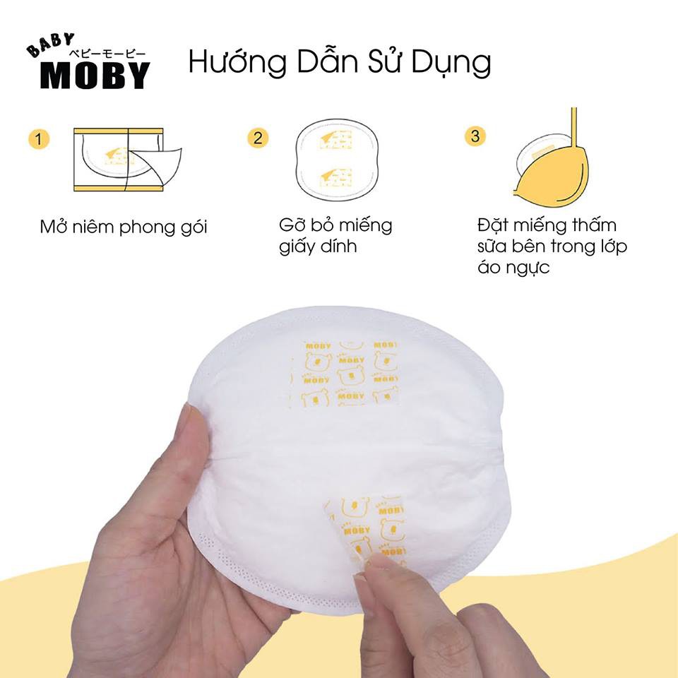 Ảnh Miếng Lót Thấm Sữa Moby Baby Siêu Thấm Hút Chống Tràn Thoáng Khí 4