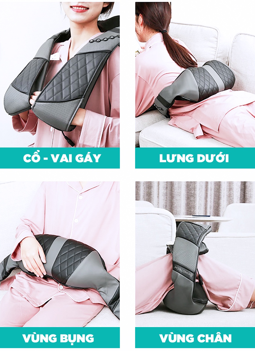 Mô tả Máy Massage Cổ Vai Gáy Chuyên Sâu KINGTECH KS-460,  Chức Nhiệt Hồng Ngoại, Xoay Đảo Chiều - Hàng Chính Hãng - 11