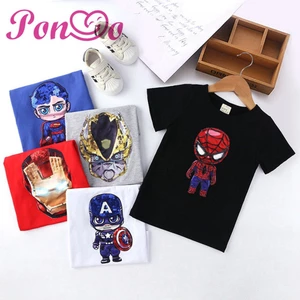 Áo thun in hình siêu anh hùng MARVEL cho bé 1-8 tuổi