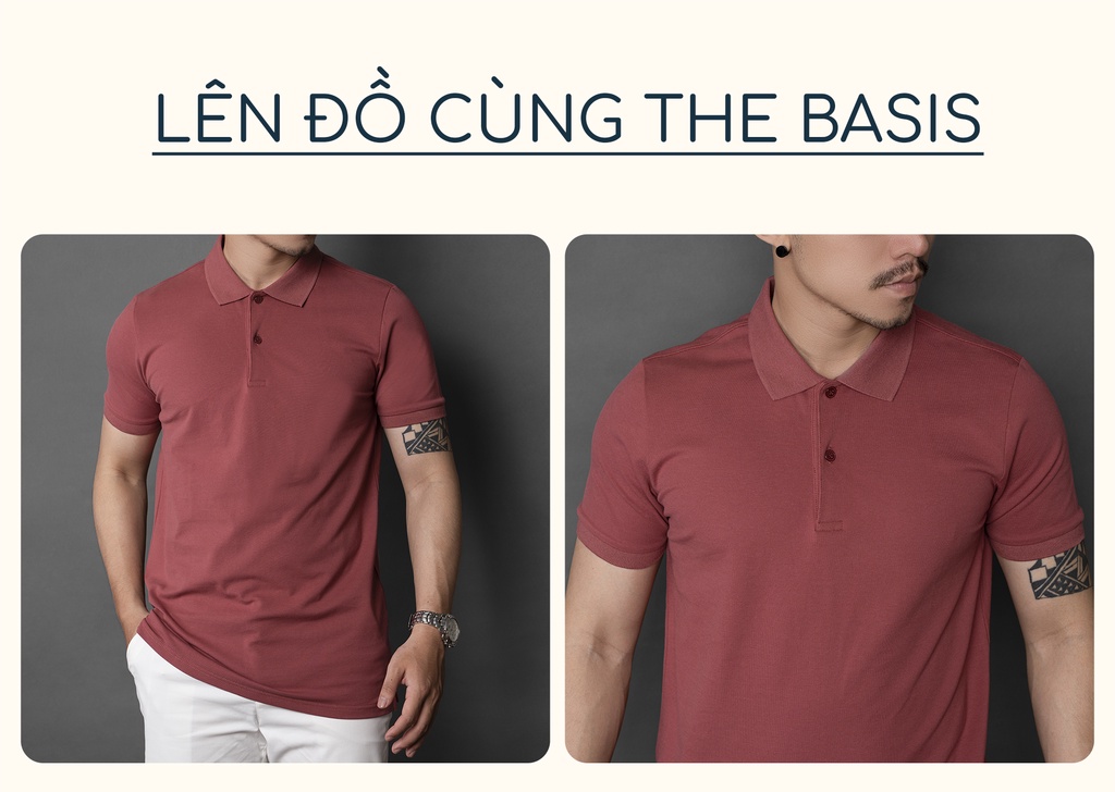 Mô tả Áo polo nam trơn LEEVUS tông màu trung tính đơn giản, chất liệu cá sấu CVC BASIS APL22 - 4