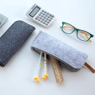 Túi Đựng Bút / Mỹ Phẩm Bằng Vải Nỉ Kích Thước Nhỏ Gọn Chiều Dài 20Cm Tiện Dụng Cho Học Sinh