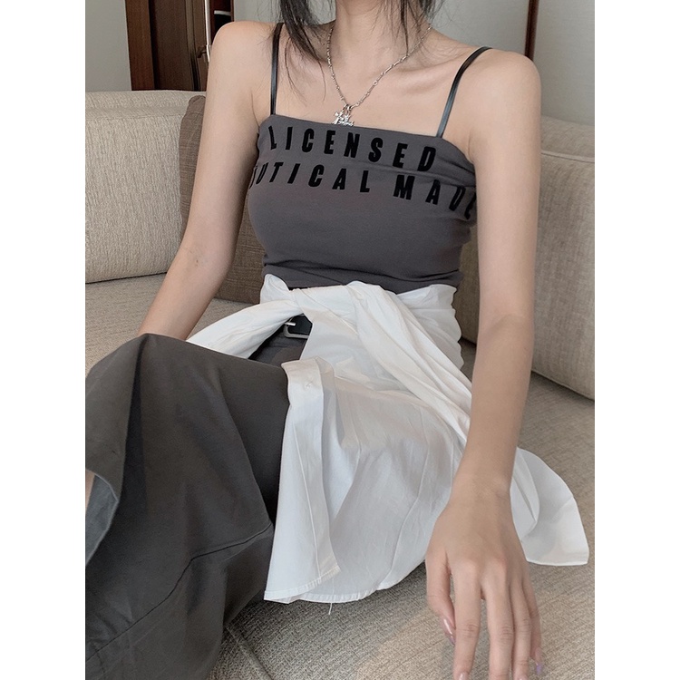 Áo bra 2 dây có đệm ngực, áo ống dáng croptop chất liệu gân thun co giãn 307