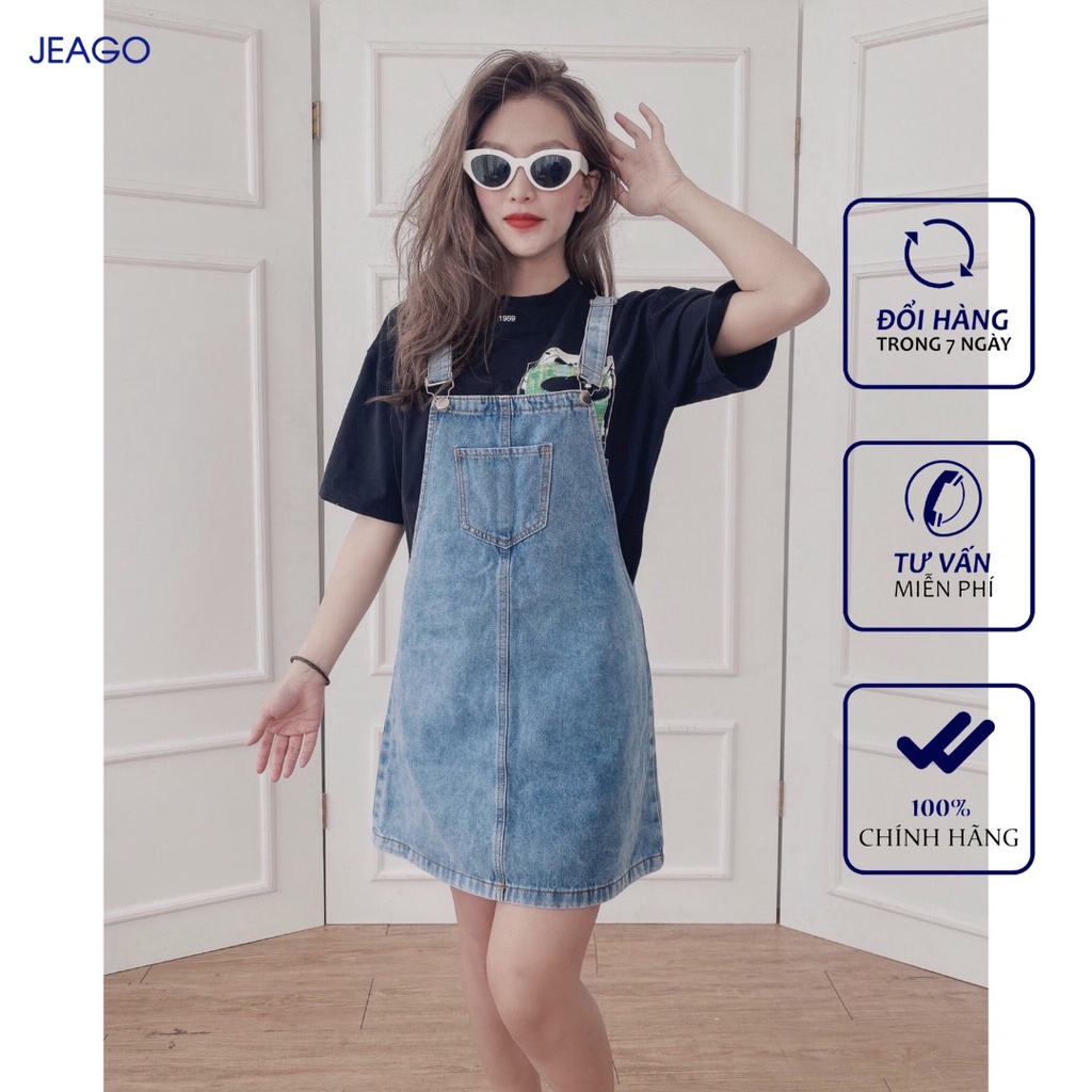 Yếm váy kaki jean trẻ trung dành cho nữ JEAGO M14