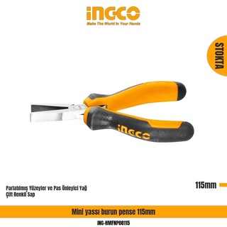 ĐỒ NGHỀ INGCO Kềm mũi dẹp mini 4.5"/115mm HMFNP08115