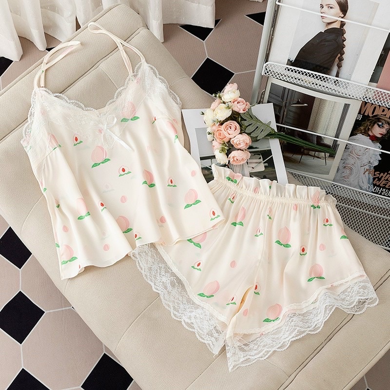 Bộ ngủ lụa hai dây mềm mịn cao cấp Đầm mặc nhà sexy quyến rũ