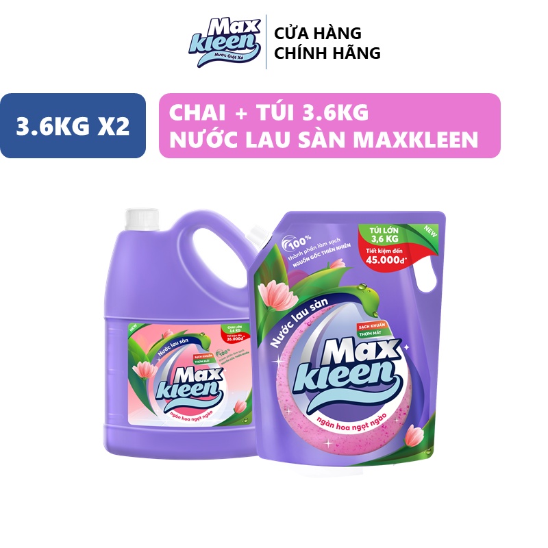 Ảnh Combo Chai Lau Sàn 3.6kg + Túi Lau Sàn 3.6kg MaxKleen Ngàn hoa ngọt ngào 2