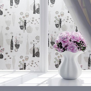 Tấm Decal Dán Kính Bình Hoa T008 Khổ 90xm100cm giấy dán 1 chiều mờ kính chống nhìn trộm