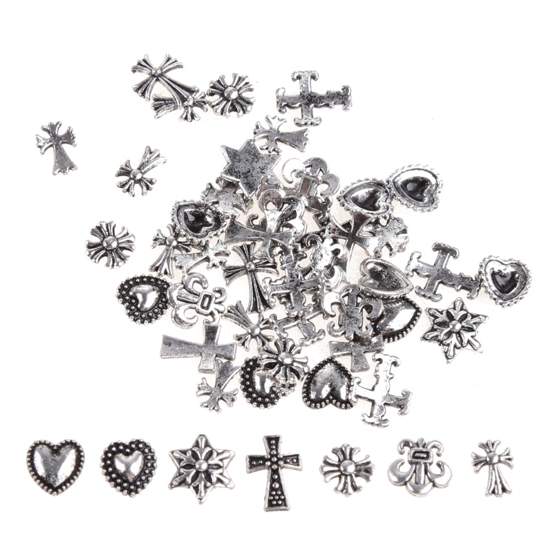 ⚝⚝Richh Kim Loại Trang Trí Móng Tay 3D Móng Tay Nghệ Thuật Trang Sức Cung Cấp Vàng Bạc Móng Tay Đinh Tán