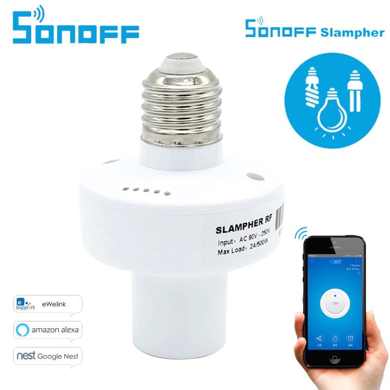Sonoff Slampher RF - Chuôi đèn thông minh điều khiển qua sóng WiFi + RF ...