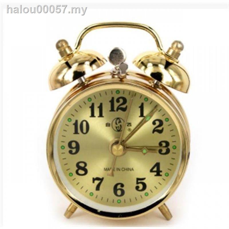✠♟Đồng hồ báo thức cơ học Hefei Hướng dẫn sử dụng cuộn dây kiểu cũ Phong trào đồng kim loại Báo động đầu giường học sinh <