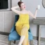 Bộ mặc nhà cho nữ, áo hai dây, quần dài ren, chất vải lụa satin mềm, mịn, mặc nhà thoải mái