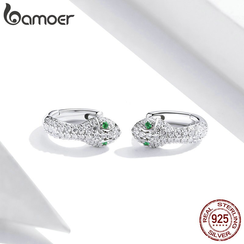Bamoer Bông Tai bạc 925 Hình Rắn Sang Trọng sce922