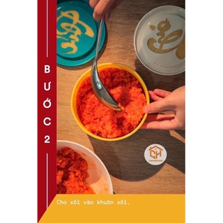 Bộ Khuôn Làm Xôi Phúc Lộc Thọ 5 Chi Tiết Bằng Chất Liệu Nhựa Chịu Nhiệt, Khuôn Làm Bánh Phúc Lộc Thọ Cam Homeware