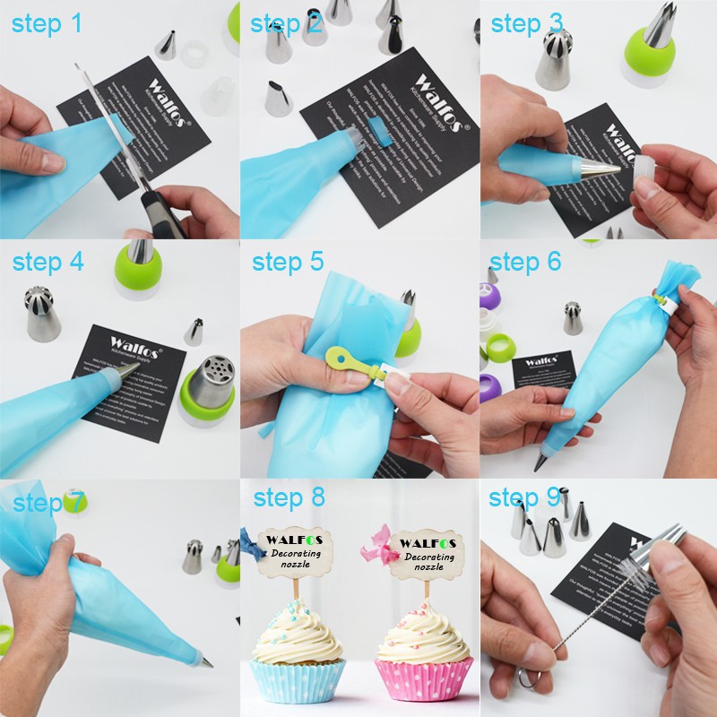 Ảnh Bộ 25 vòi làm bánh Walfos bằng thép không gỉ 3