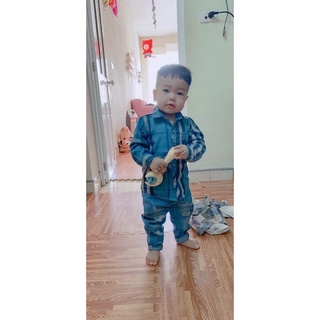 Áo sơ mi kẻ bbr dài tay cho bé trai ( 7-22kg)phương kid