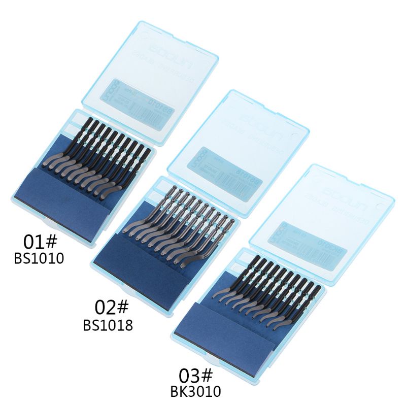 Set 10 lưỡi dao BS1010 BS1018 BK3010 bằng thép hợp kim nhôm chuyên dụng