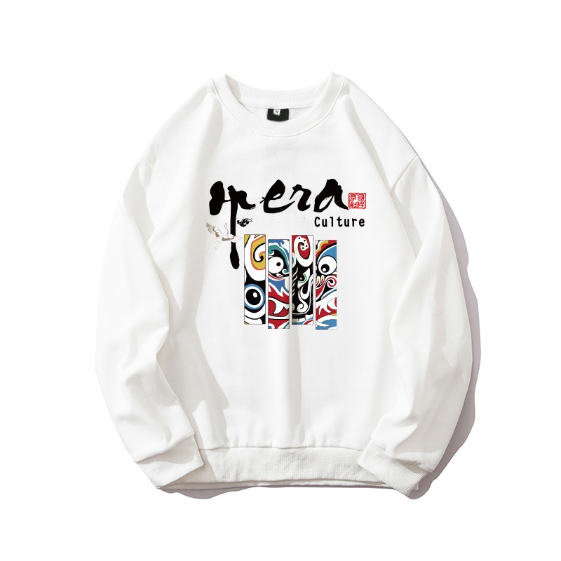 Áo Sweater Unisex HappyFamily OPERA Chất Cotton 100 Cao Cấp-3 Màu Trắng/Đen/Xám Trẻ Trung