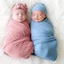Yoo Sơ Sinh Bé Cotton Quấn Khăn Có Băng Đô Mũ 2 Bộ Cho Bé Sơ Sinh Bé Gái Bé Trai Đạo Cụ Chụp Ảnh