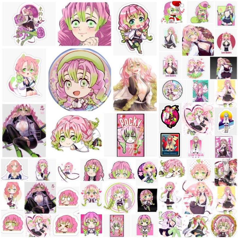 10-50 hình dán Stickers Kanroji Mitsuri Kimetsu No Yaiba decal (random ...
