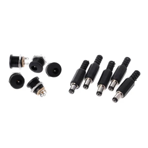 BTM 5 Chiếc 5 5 Mm x 2 1 Mm Nam Cho DC Cắm Điện Đầu Nối + 5 Chiếc Khóa Vít Chảo Nữ