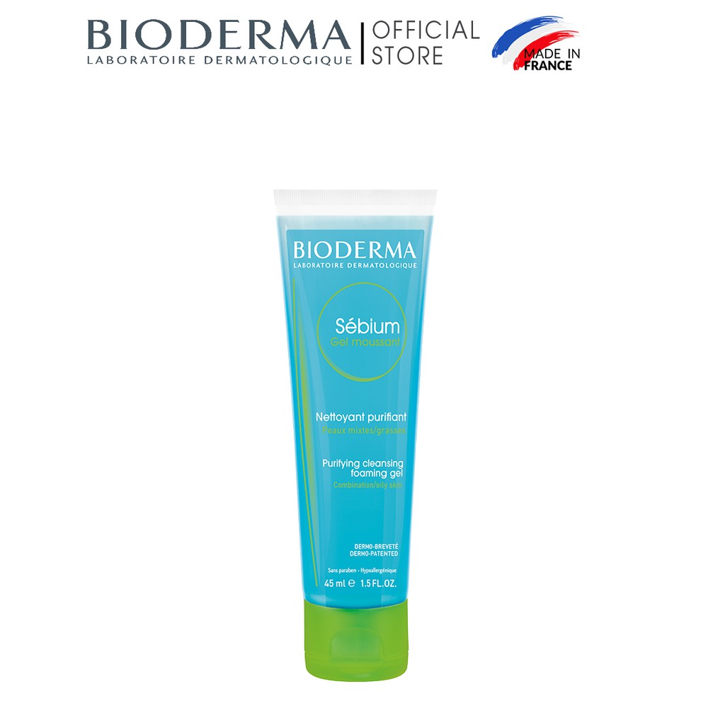 Ảnh Gel rửa mặt tạo bọt, không chứa xà phòng Bioderma Sebium Gel Moussant - 45ml 1